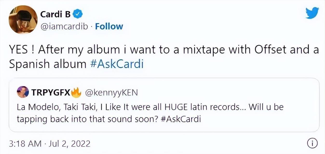 CardiB的新单曲不如预期受欢迎