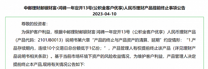 300款理财产品提前终止，业绩不理想是主因，但整体市场在回暖