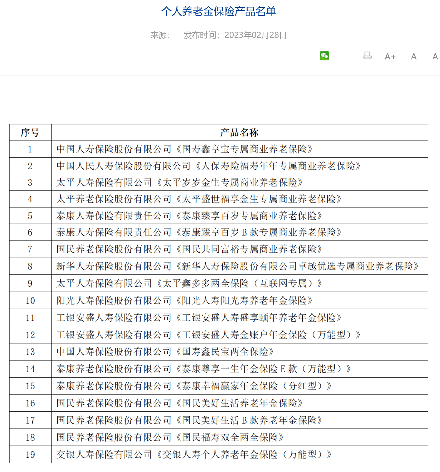 个人养老金产品再扩容：保险增至19只，理财增至18只