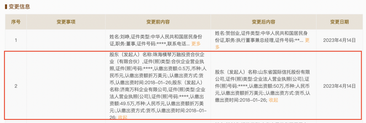 万科企业等转让济南万瑞投资100%股份，山东信托接盘