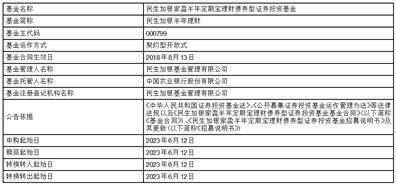 民生加银家盈半年定期宝理财债券型证券投资基金开放申购、赎回 和转换业务的公告