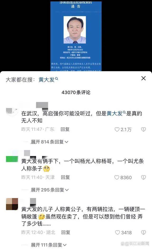 “武汉高启强”涉黑组织,被湖北公安机关打掉