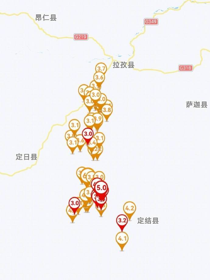 西藏定日6.8级地震已监测到余震3614次,最大余震5.0级