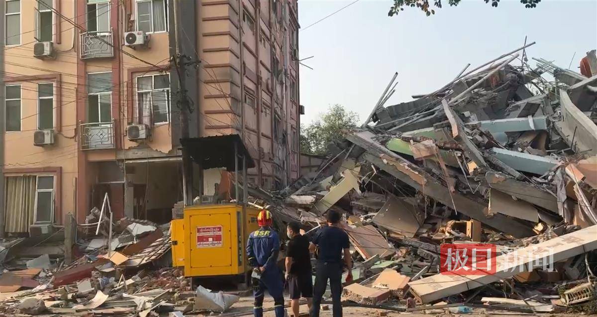 三名中国人在曼德勒所住宾馆垮塌:一人从6楼掉下失联,另一人在废墟中被安全挖出