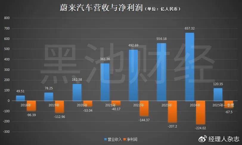 蔚来汽车的股东权益都成负数了