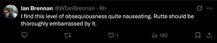 特朗普晒北约秘书长“谄媚”私人短信，网友看不下去了：有点反胃