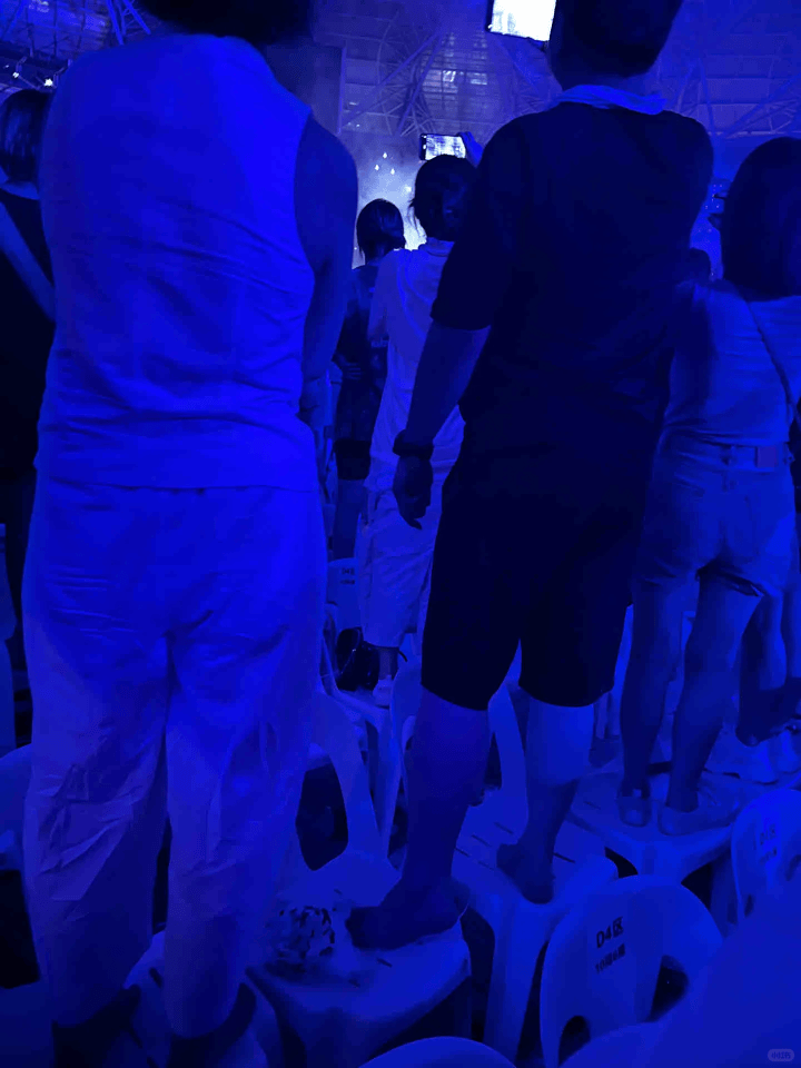 谢霆锋演唱会,一对男女一直站着不肯坐下,引起公愤