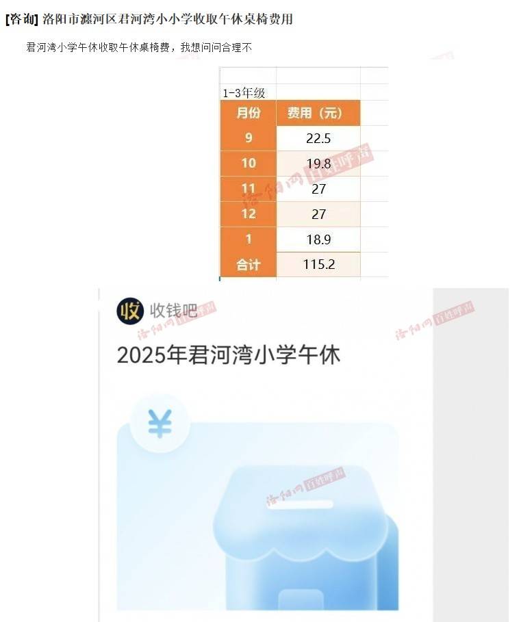 河南洛阳一小学收“午休费”一学期115元,教体局:午休椅按天收费,将退费