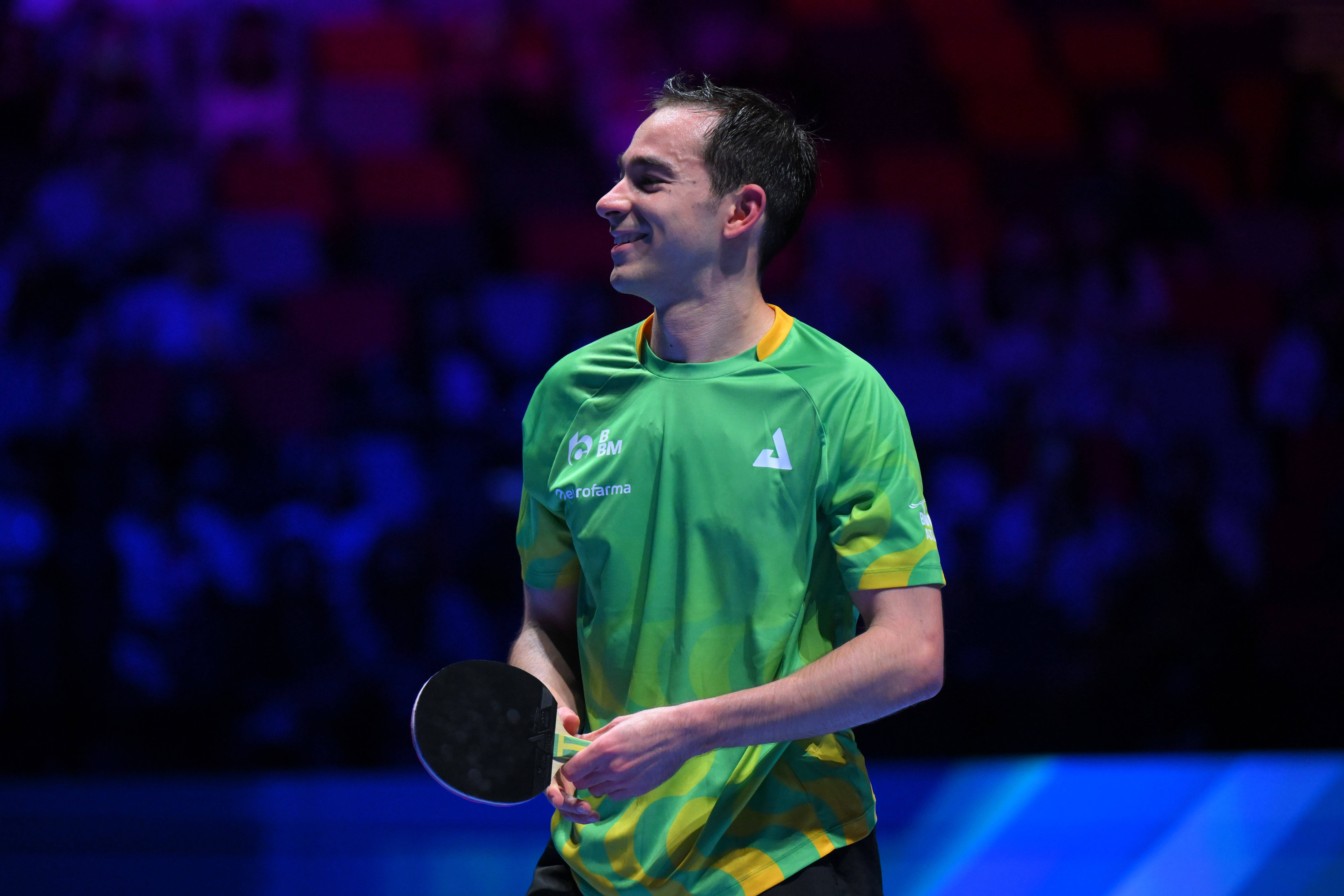 (体育)乒乓球——世界杯男单:雨果·卡尔德拉诺晋级四强